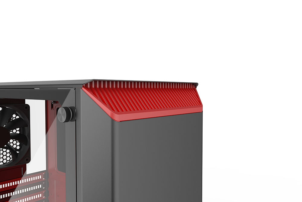 PHANTEKS ECLIPSE P300 TEMPERED GLASS USB3 ATX črno/rdeče ohišje