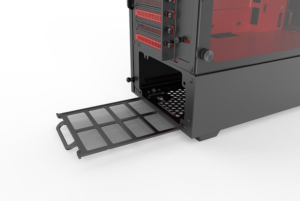 PHANTEKS ECLIPSE P300 TEMPERED GLASS USB3 ATX črno/rdeče ohišje
