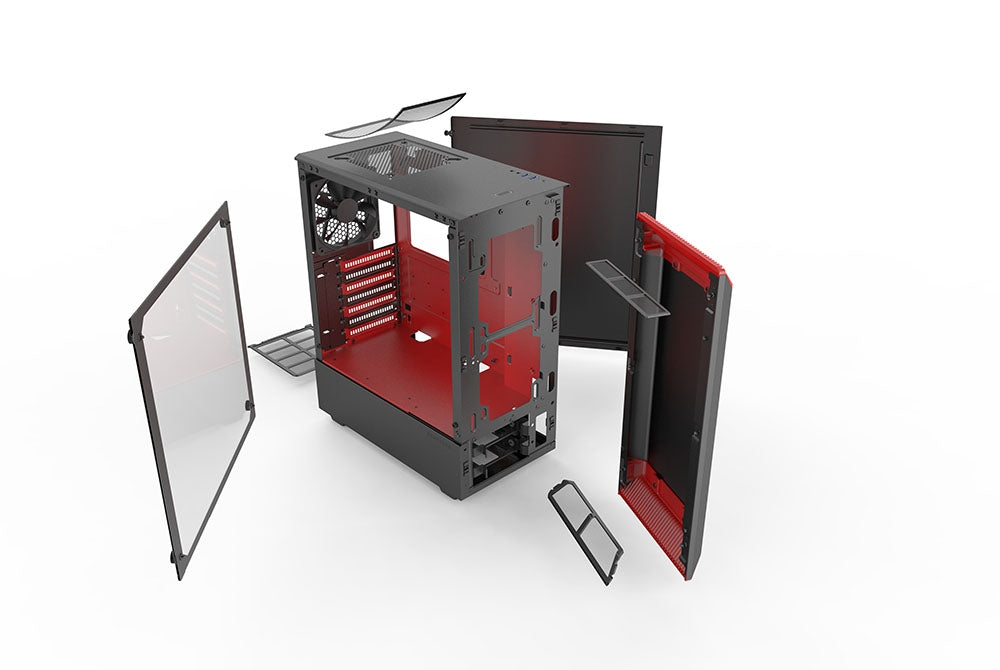 PHANTEKS ECLIPSE P300 TEMPERED GLASS USB3 ATX črno/rdeče ohišje