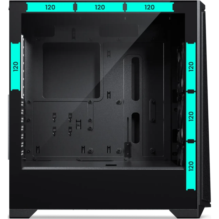 PHANTEKS ECLIPSE G370A TEMPERED GLASS D-RGB LED ATX črno ohišje