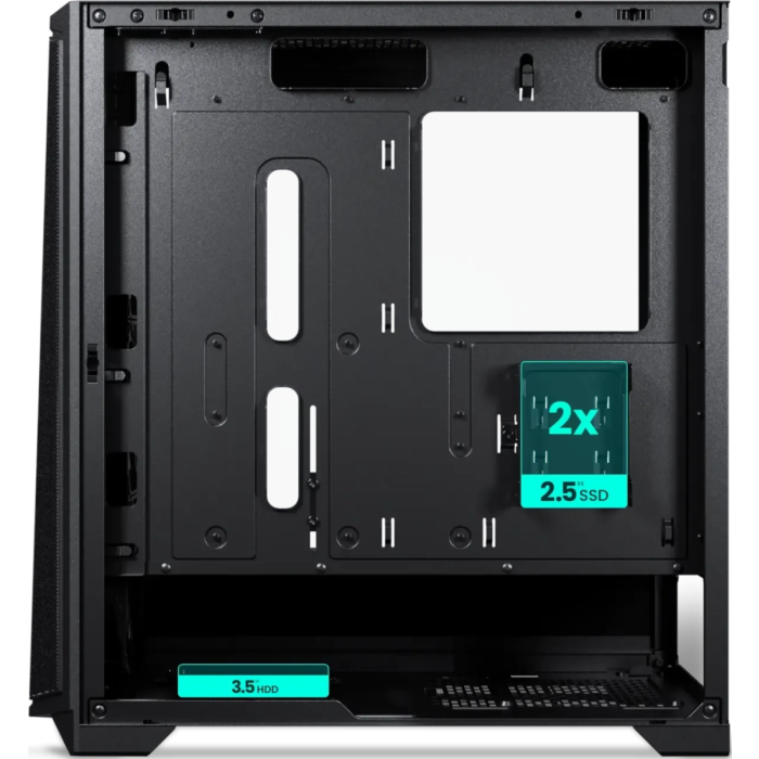 PHANTEKS ECLIPSE G370A TEMPERED GLASS D-RGB LED ATX črno ohišje