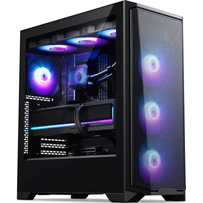 PHANTEKS ECLIPSE G370A TEMPERED GLASS D-RGB LED ATX črno ohišje