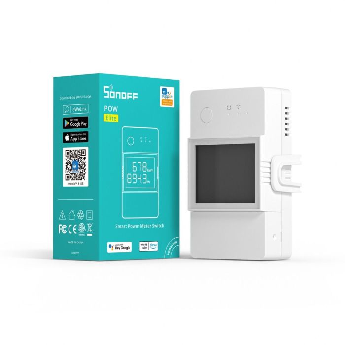 SONOFF POWR316D pametno stikalo, digitalni merilnik porabe z LCD, združljivo z Alexa/Google Home, 1