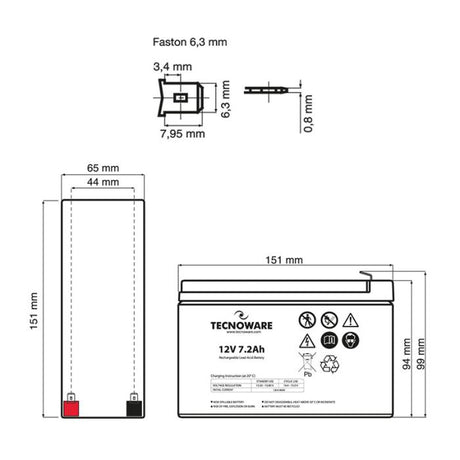 Tecnoware baterija/akumulator 12V 7,2Ah