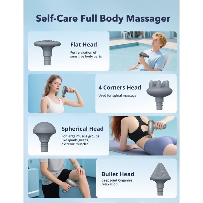 TAOTRONICS Masažna mini pištola siva