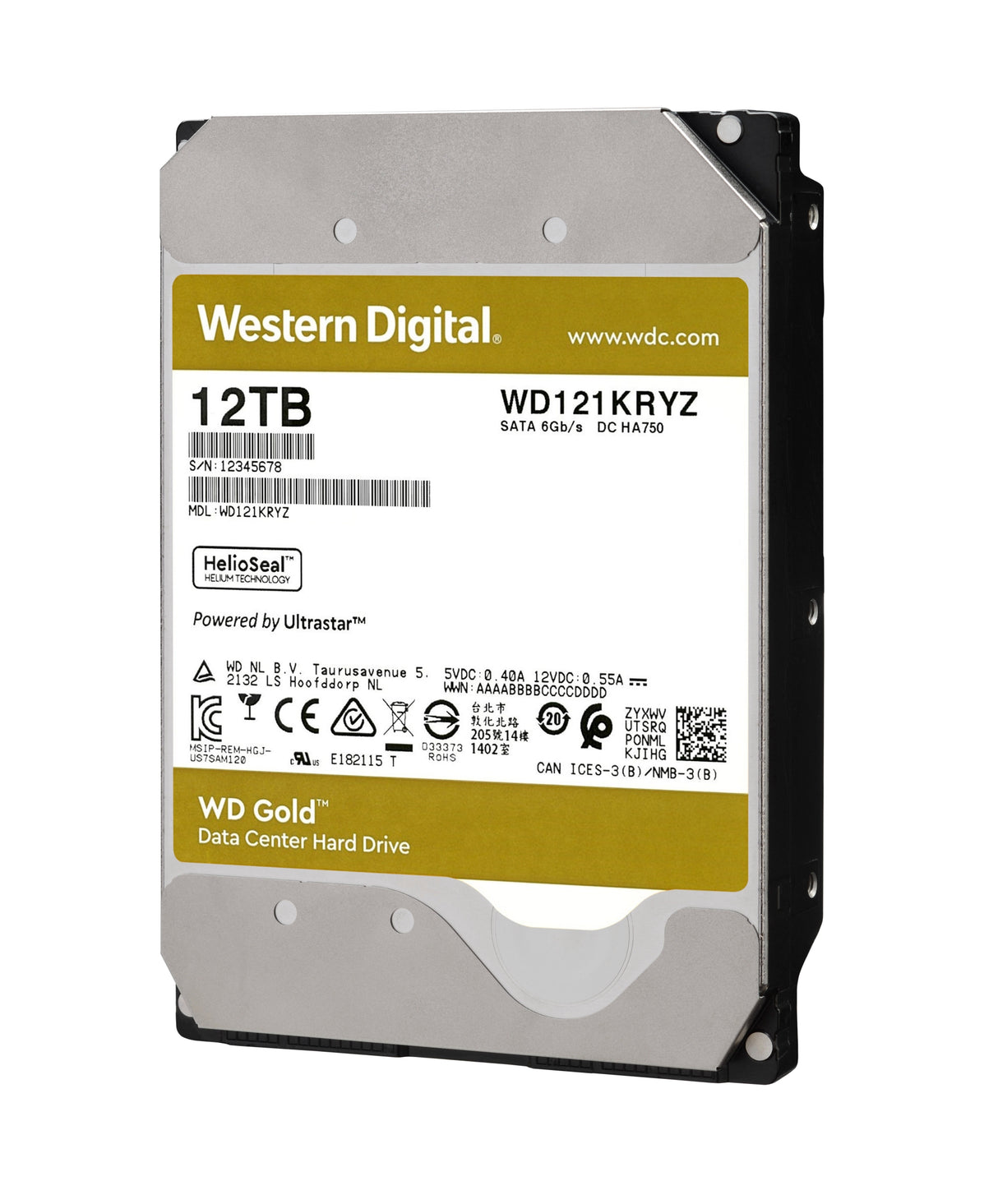 WD trdi disk RE 12TB SATA 3, 6Gbs, 7200rpm, 256MB GOLD