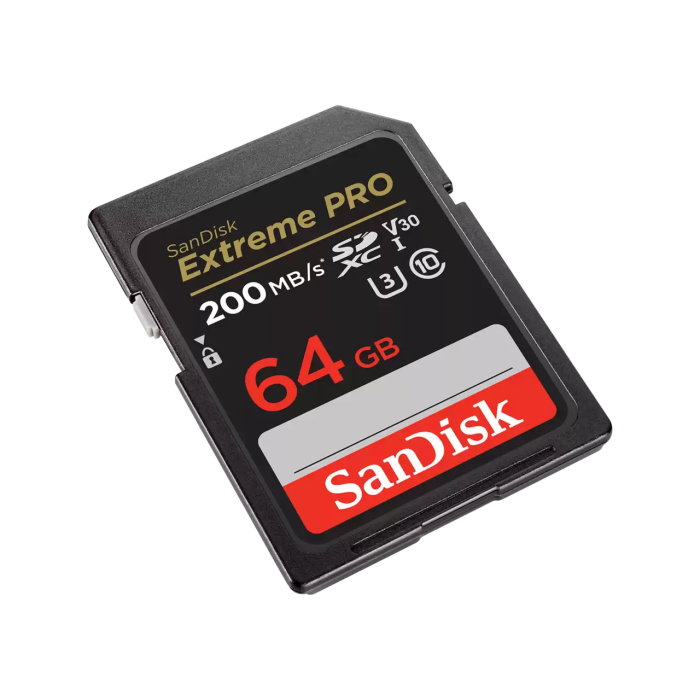 SANDISK EXTREME PRO 64GB SD, 200MB/s