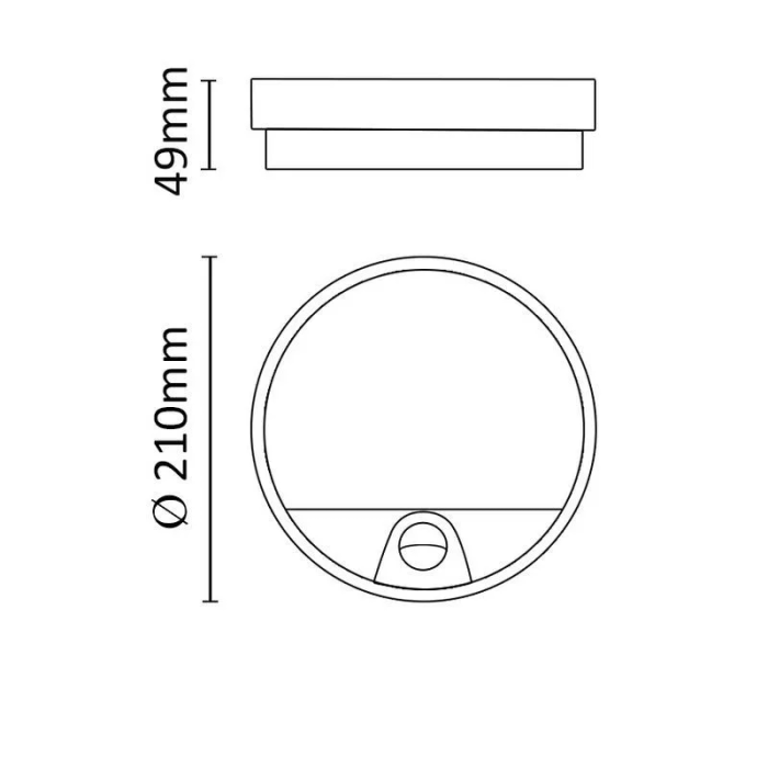 ASALITE stropna LED 15W 4000K, 1400lm, IP54, senzor