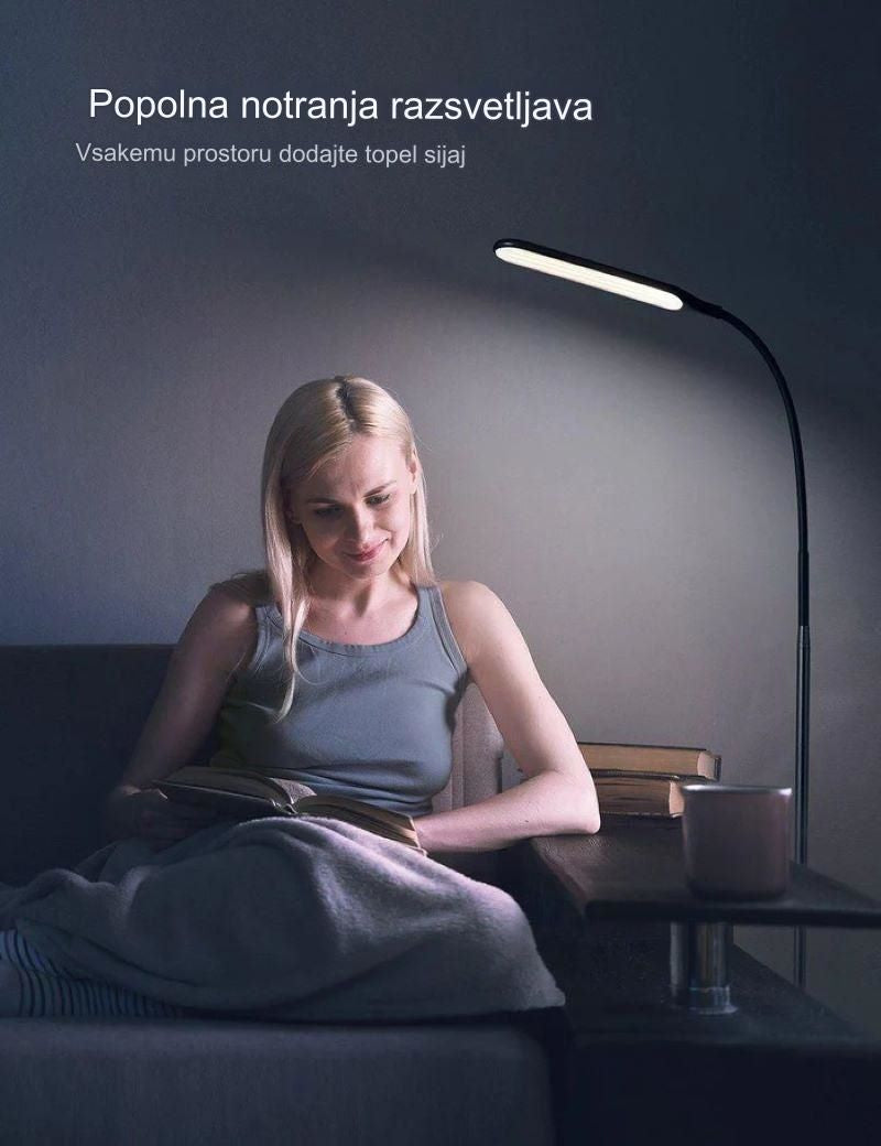 TaoTronics LED kovinska talna svetilka 72, visoka 176cm - DL072 črna