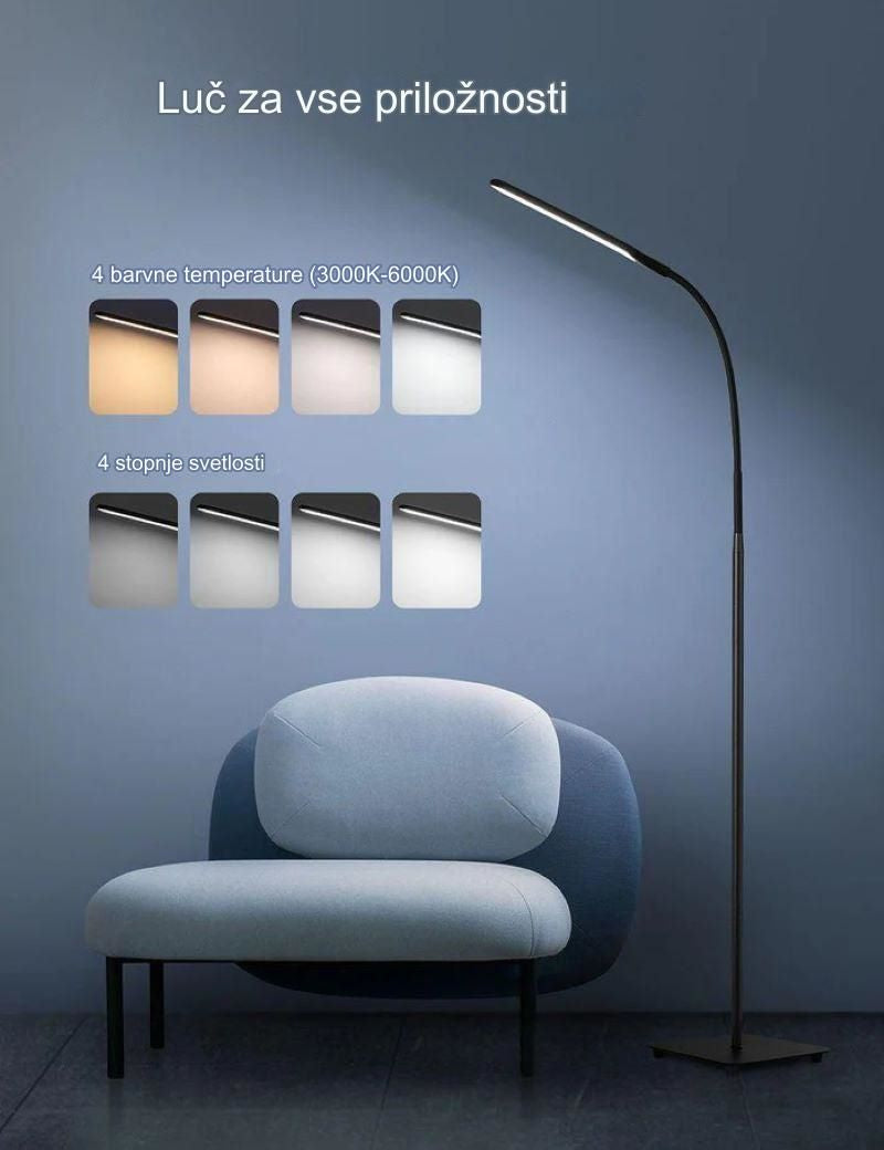 TaoTronics LED kovinska talna svetilka 72, visoka 176cm - DL072 črna