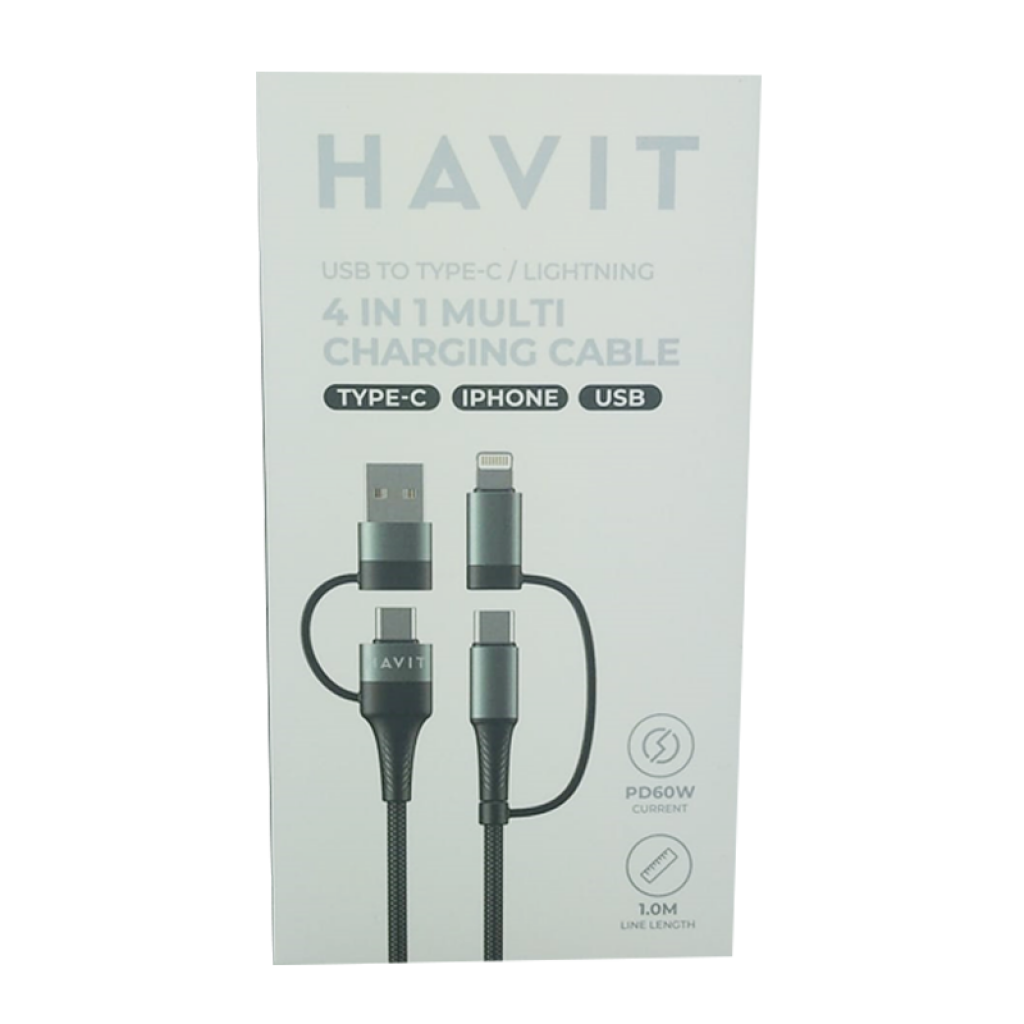 HAVIT kabel za polnjenje 4v1 USB / USB-C na USB-C / Lightning, 1M
