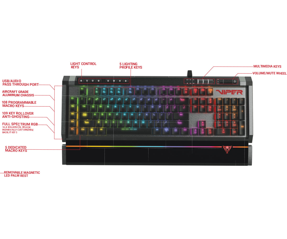 Patriot Viper V770 RGB mehanska tipkovnica - ANG