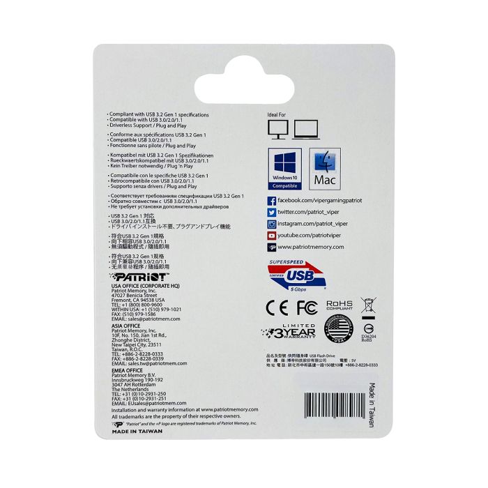 Patriot 64GB 120MB/s Supersonic Rage Lite USB 3.2 spominski ključek