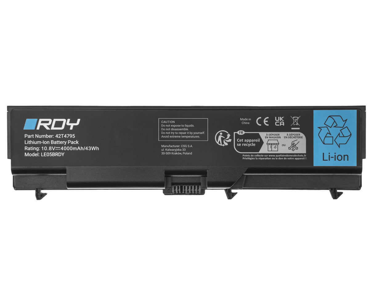 RDY Baterija 42T4235 42T4795 za Lenovo ThinkPad L510 L512 L520 SL410 SL510 T410 T410i T420 T420i T510 T520 W510 W520