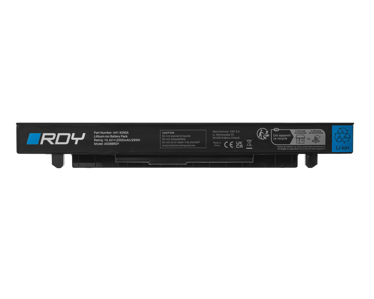 RDY Baterija A41-X550A za Asus A550 F550J F550L R510 R510C R510J R510JK R510L R510CA X550 X550C X550CA X550CC X550L