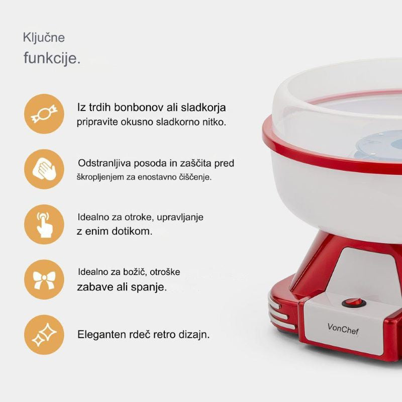 VonHaus retro aparat za izdelavo sladkorne pene