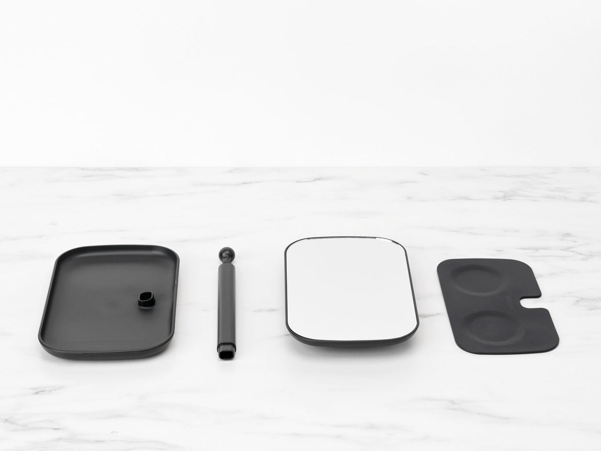 Brabantia ReNew ogledalo s posodico za odlaganje temno siva