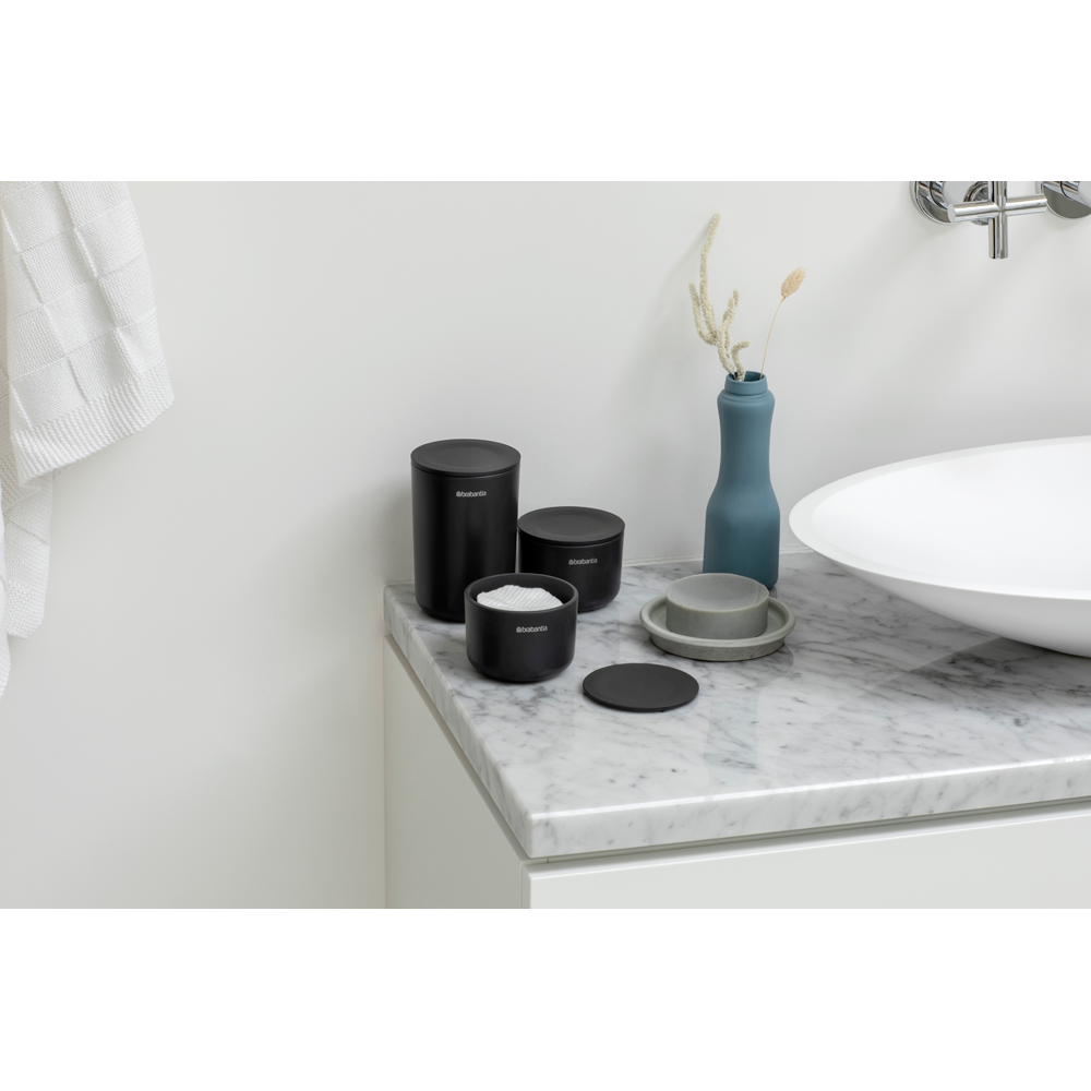 Brabantia set 3 lončkov za kopalnico siv