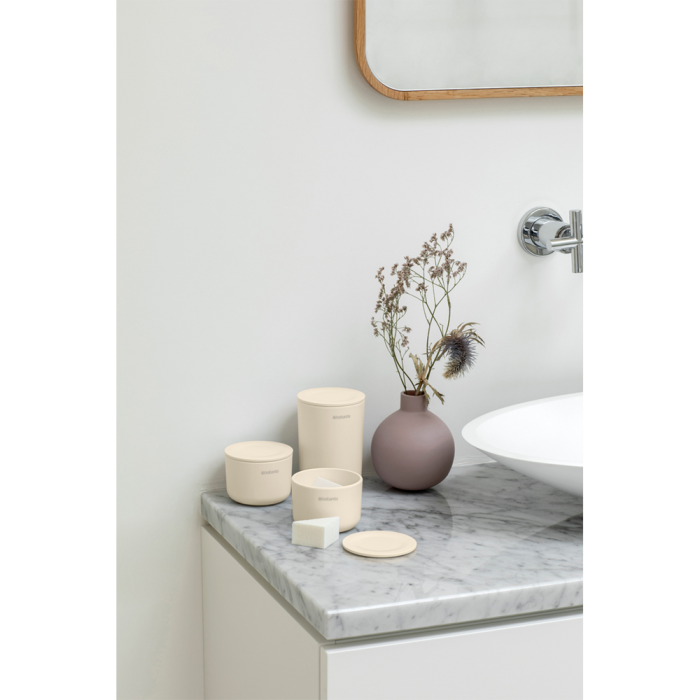 Brabantia set 3 lončkov za kopalnico bež