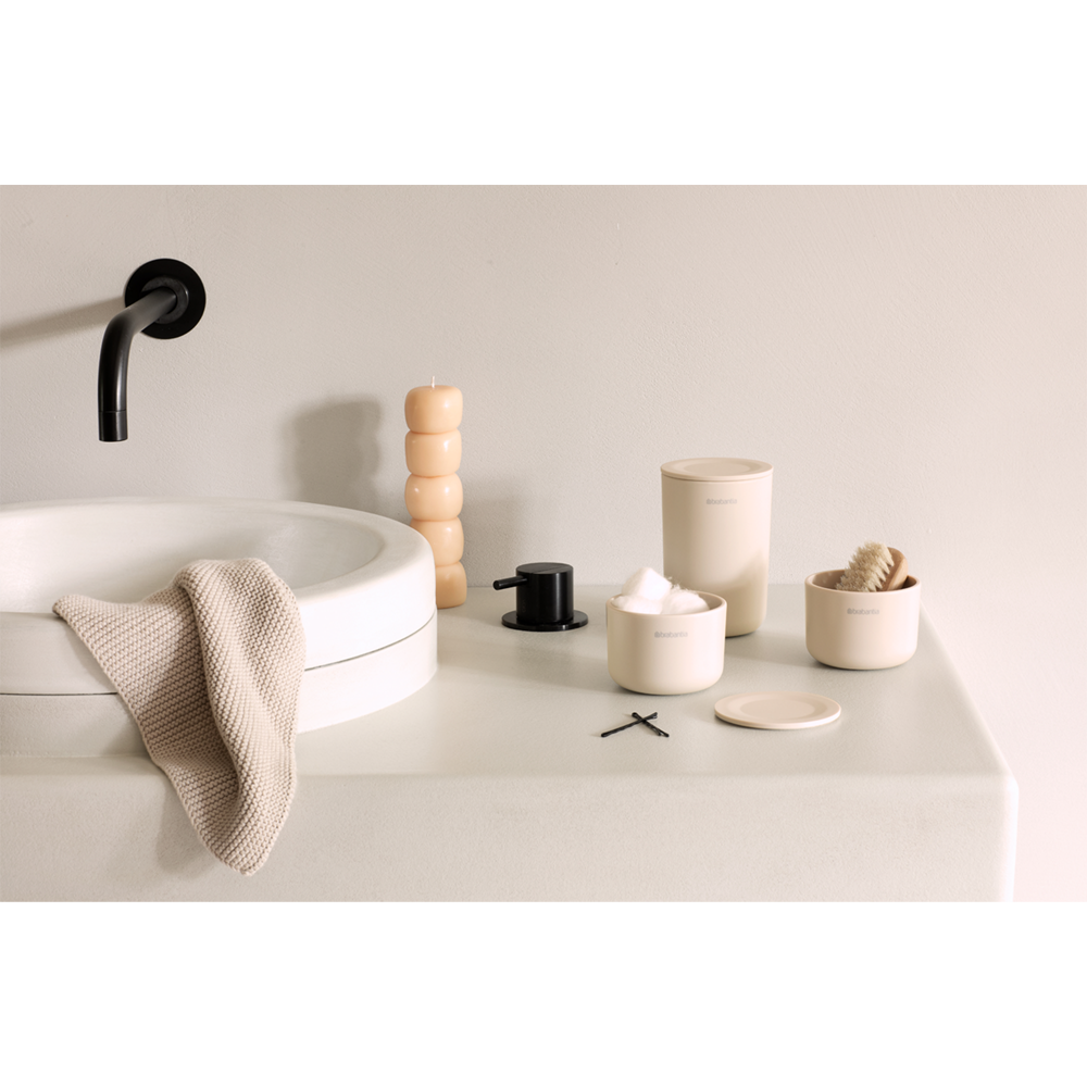 Brabantia set 3 lončkov za kopalnico bež