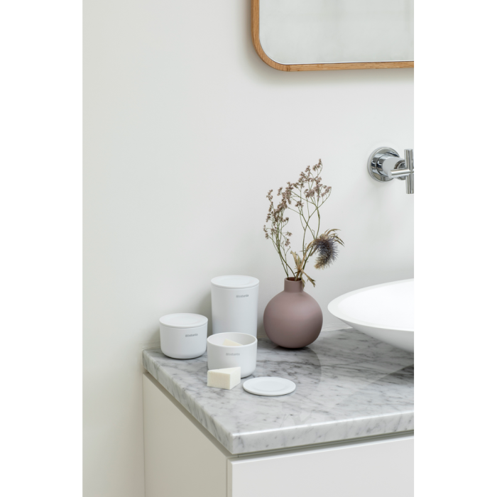 Brabantia set 3 lončkov za kopalnico bel