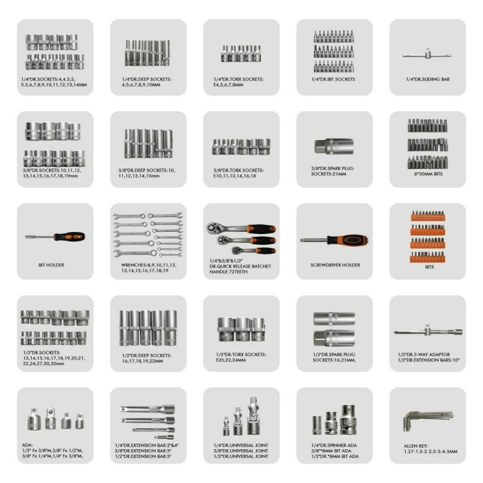 VonHaus garnitura orodja 215-delna