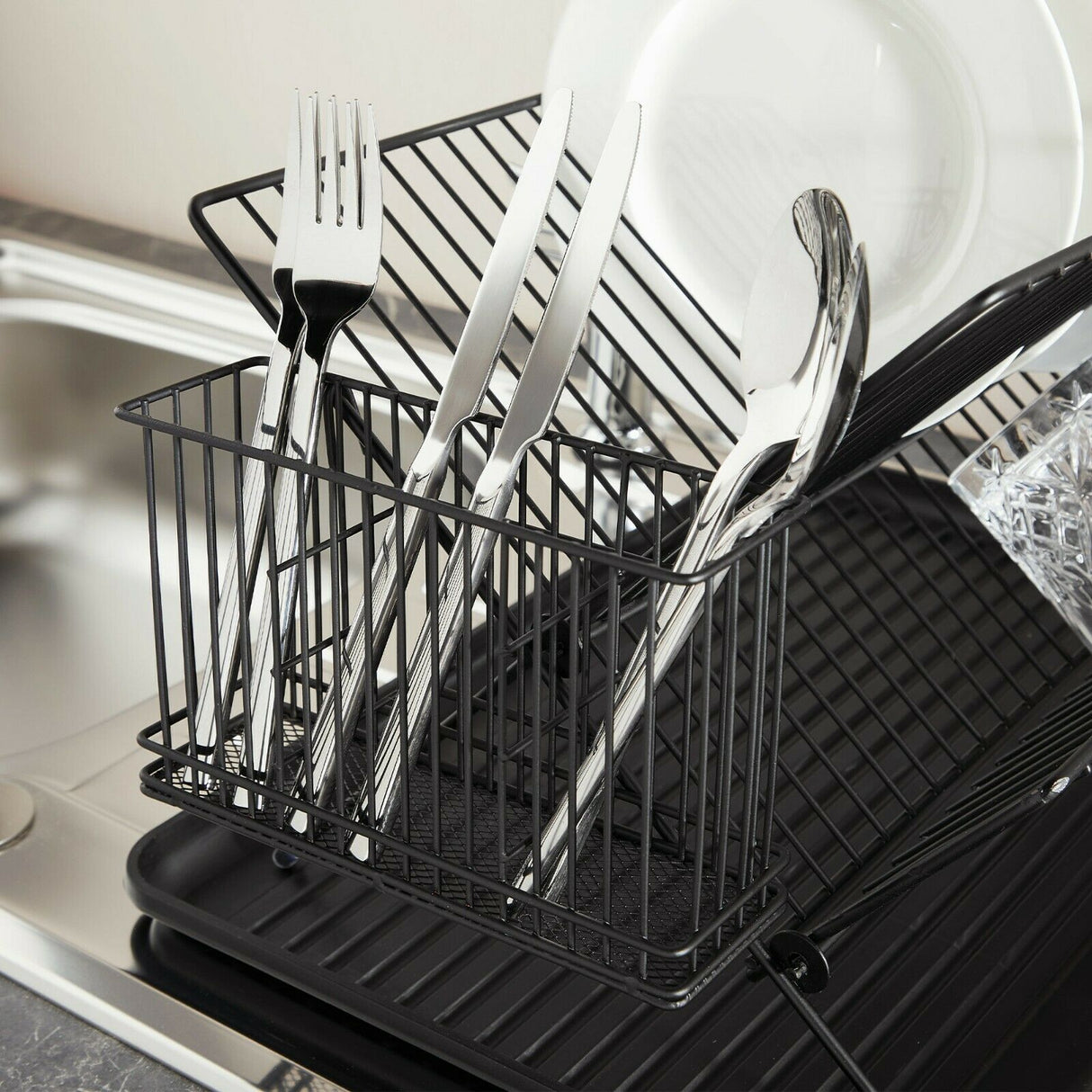 VonShef odcejevalnik za posodo zložljiv črn