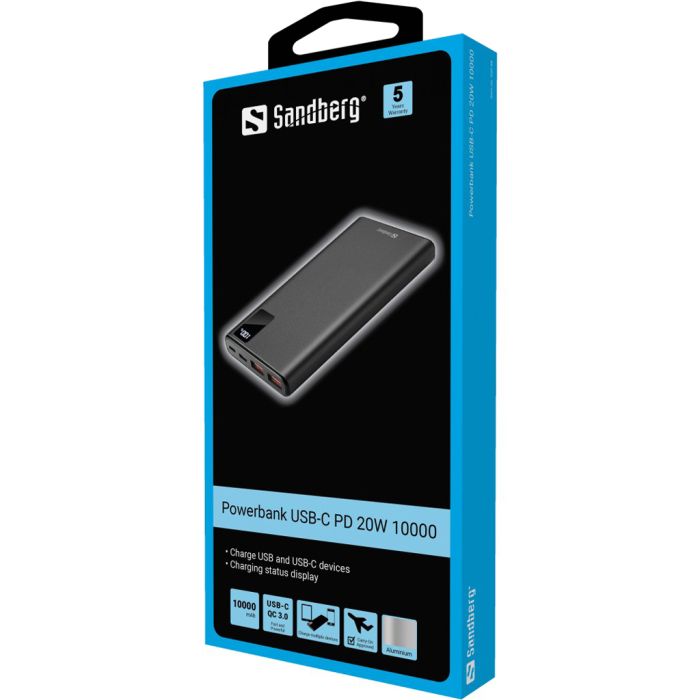 Sandberg Powerbank USB-C PD 20W 10000 mAh prenosna baterija