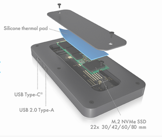 Icybox IB-DK2108M-C 8-in-1 USB Type-C PowerDelivery do 100 W priklopna postaja