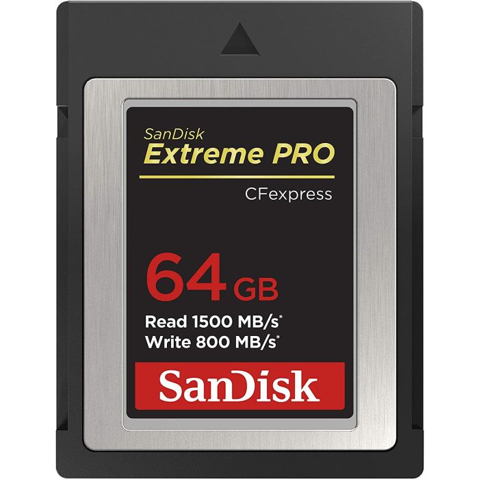SanDisk Extreme PRO CFexpress Card Tip B, 64GB, 1500MB/s Branje, 800MB/s Zapisovanje
