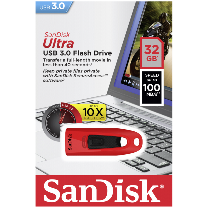Sandisk Ultra 32GB USB3.0 rdeč spominski ključek