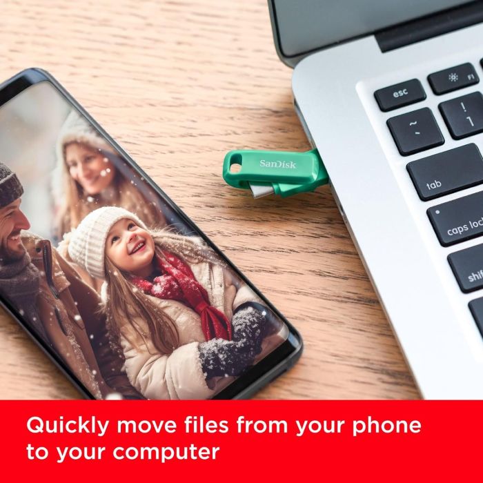 SanDisk 64GB Ultra Dual Drive Go USB-C/A 3.2 USB ključ (zelen)