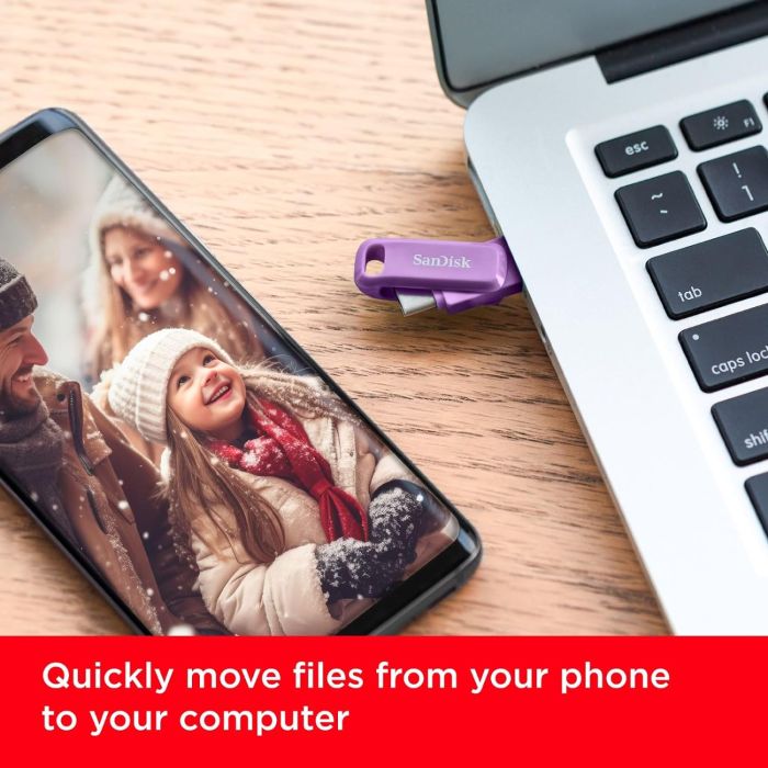 SanDisk 64GB Ultra Dual Drive Go USB-C/A 3.2 USB ključ (vijoličen)