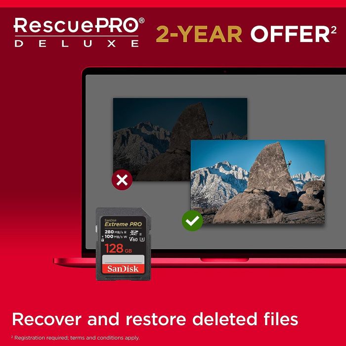 SanDisk Extreme PRO 128GB V60 UHS-II SD, 280/100MB/s,V60,C10,UHS-II