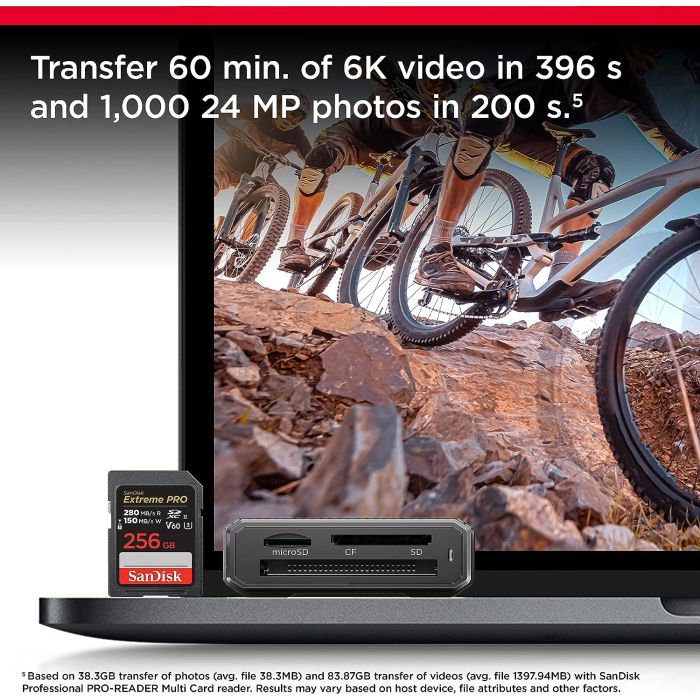 SanDisk Extreme PRO 256GB V60 UHS-II SD, 280/150MB/s,V60,C10,UHS-II