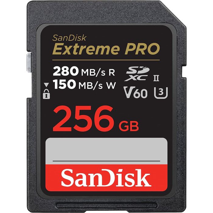 SanDisk Extreme PRO 256GB V60 UHS-II SD, 280/150MB/s,V60,C10,UHS-II
