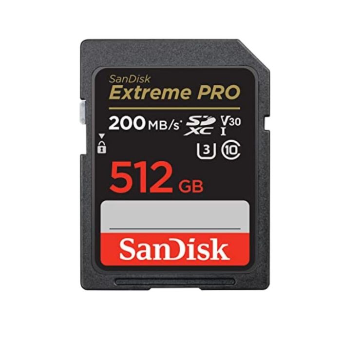 SanDisk Extreme PRO 512GB SDXC spominska kartica + 2 years RescuePRO Deluxe do 200MB/s & 140MB/s bra