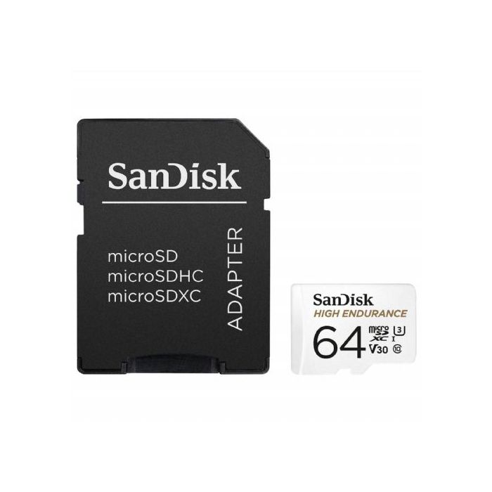 SanDisk 64GB High Endurance microSD Class 10 U3 V30 spominska kartica z adapterjem