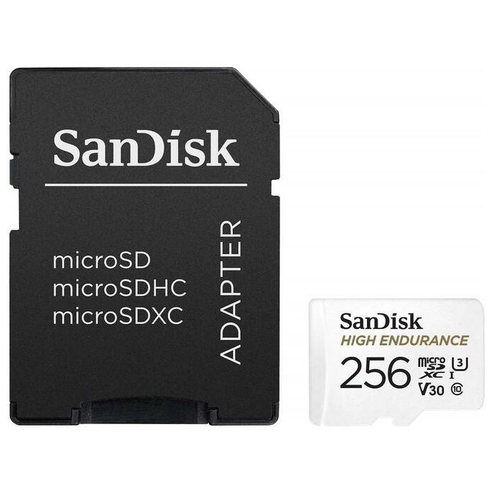 SanDisk High Endurance video microSDHC 256GB + SD Adapter Full HD / 4K video, do 100/40 MB/s C10, U3