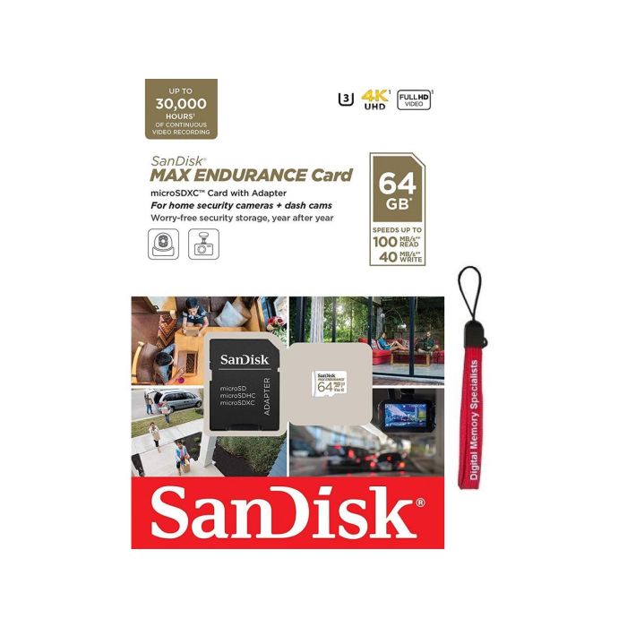 SanDisk MAX ENDURANCE microSDXC 64GB + SD Adapter