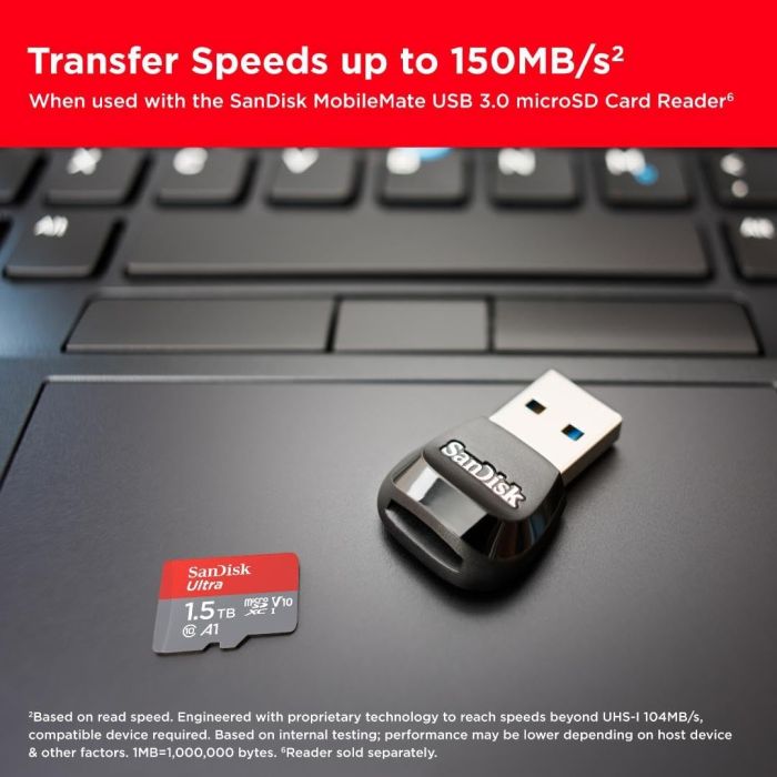 SanDisk 1.5TB Ultra microSD UHS-I spominska kartica z adapterjem
