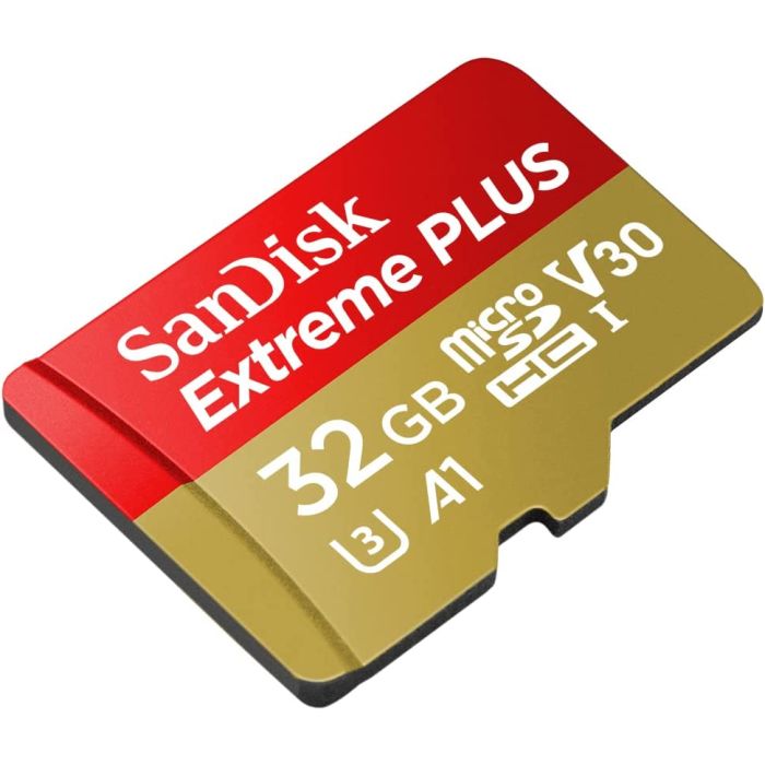 San Disk Extreme PLUS micSDHC 32GB + SD Adapter + RescuePRO Deluxe 100MB/s A1 C10 V30 UHS-I U3