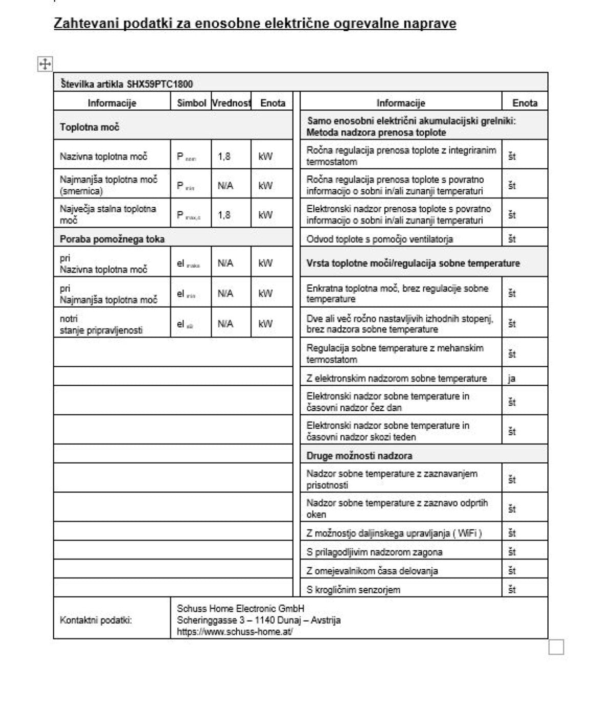 SHE PTC keramični ventilatorski grelnik 1800W
