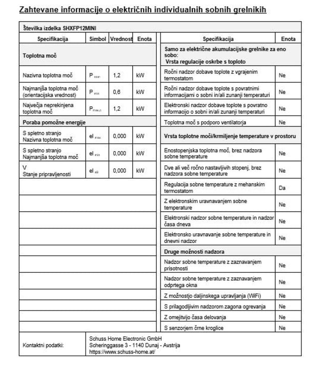 SHX Prenosni električni kalorifer mini kamin 1200W