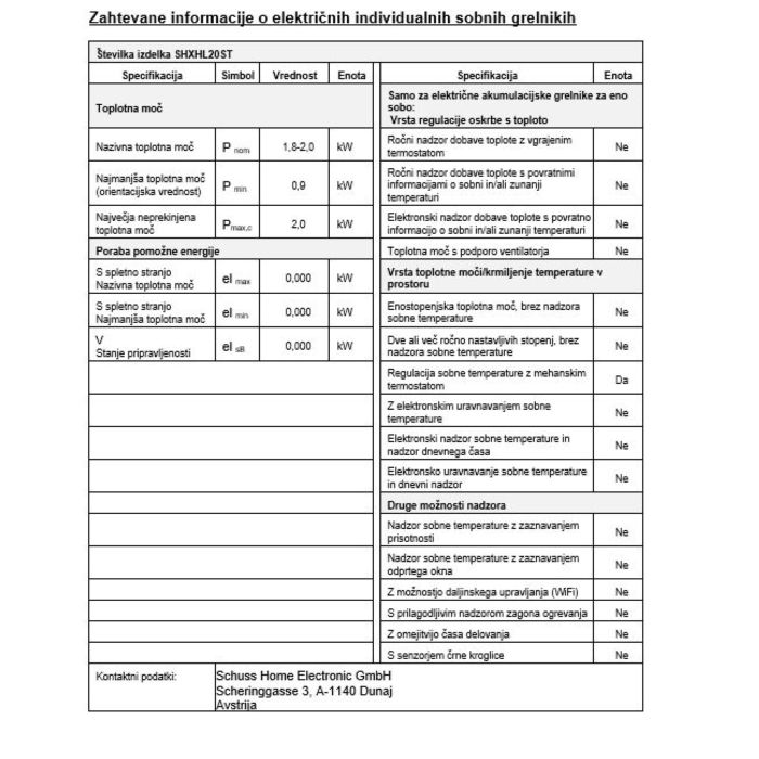 SHX Ventilatorski grelnik s termostatom