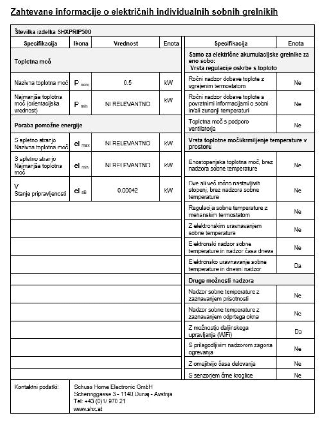 SHX Premium infrardeči ogrevalni panel z WIFI 500W