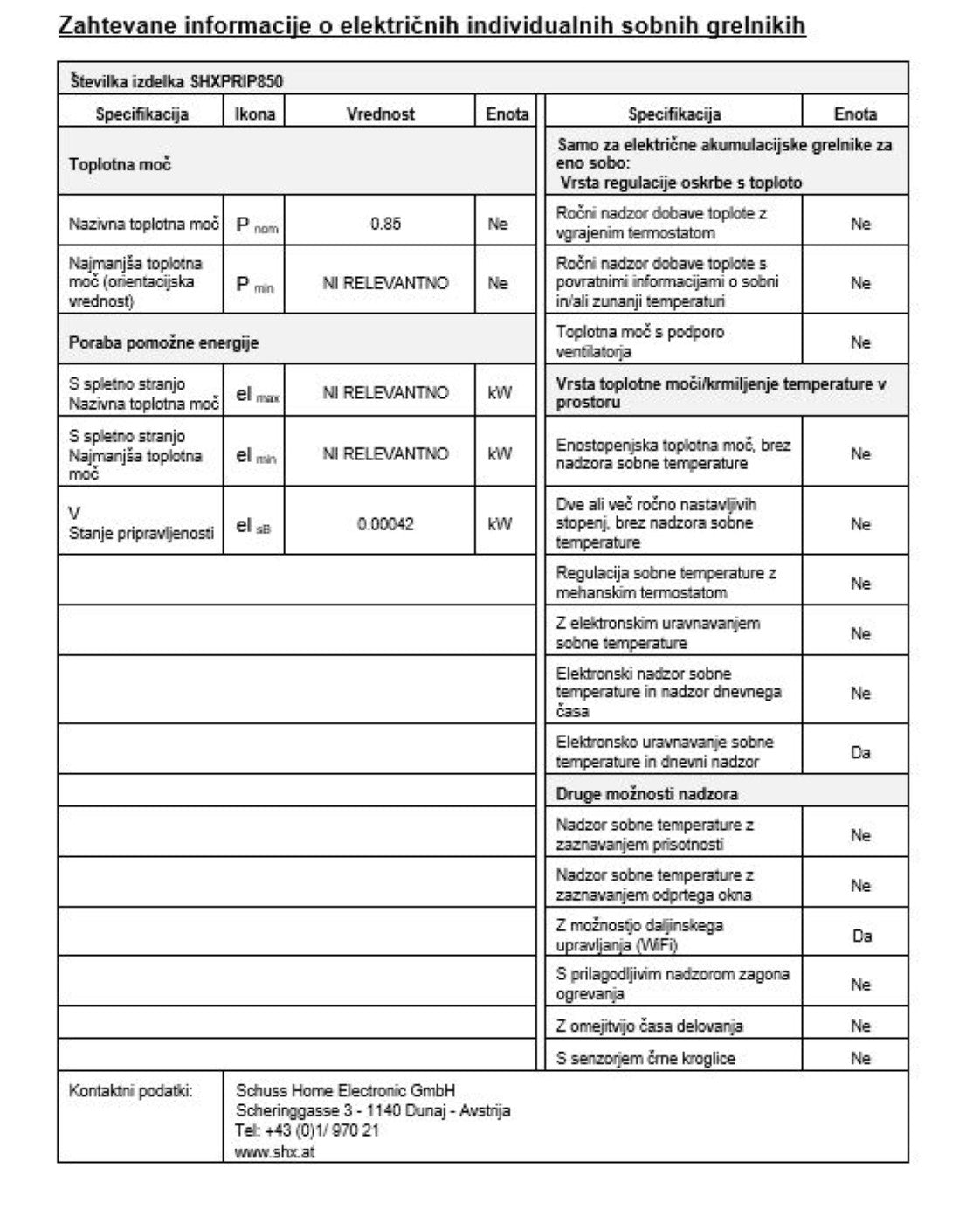 SHX Premium infrardeči ogrevalni panel z WiFi - 850W