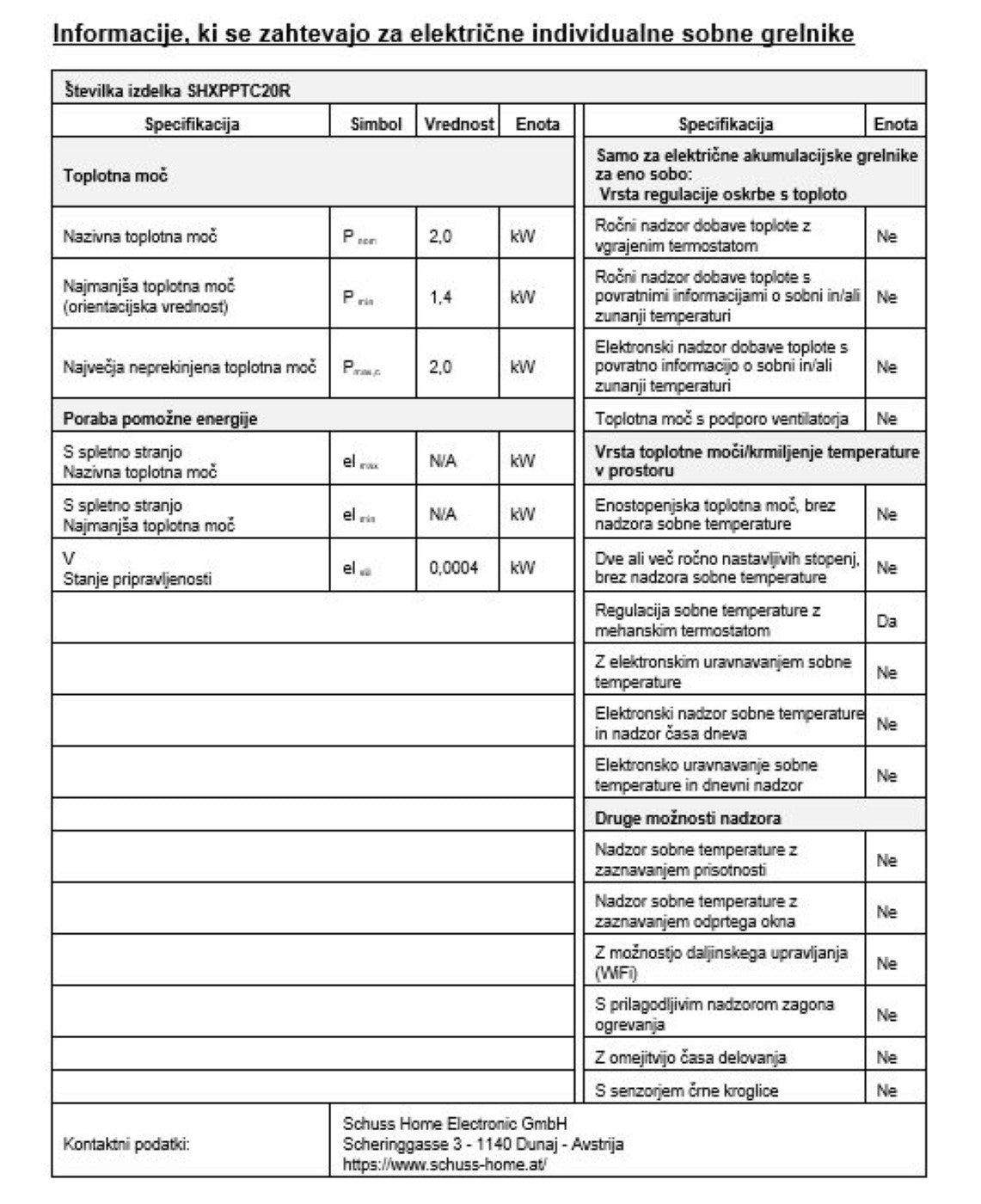 SHX PTC stolpni ventilatorski grelnik z ECO načinom 2000W