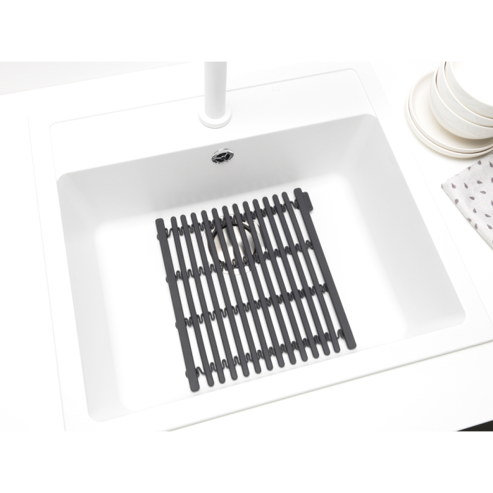 Brabantia silikonska podloga za umivalnik, temno siva