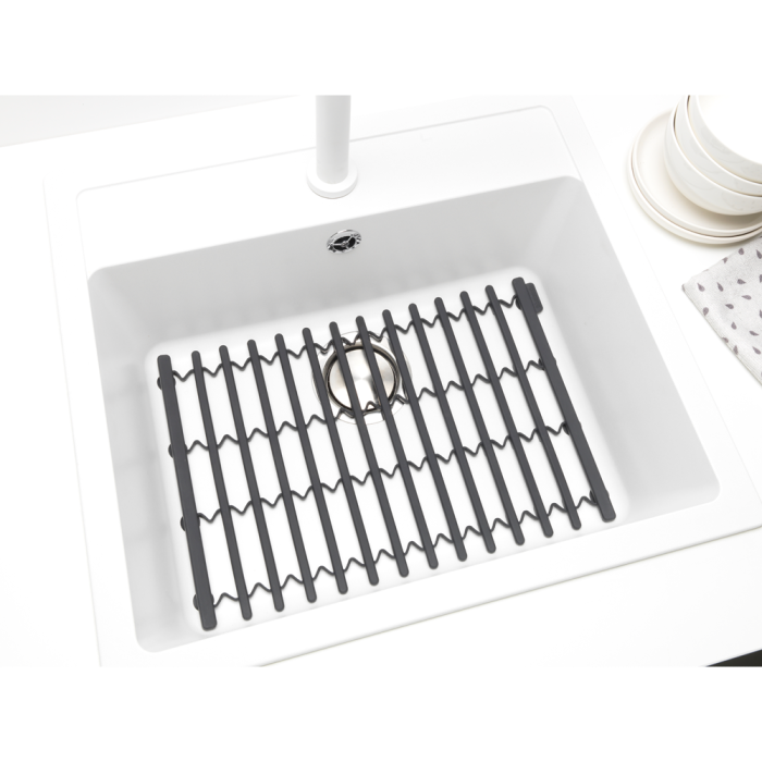 Brabantia silikonska podloga za umivalnik, temno siva